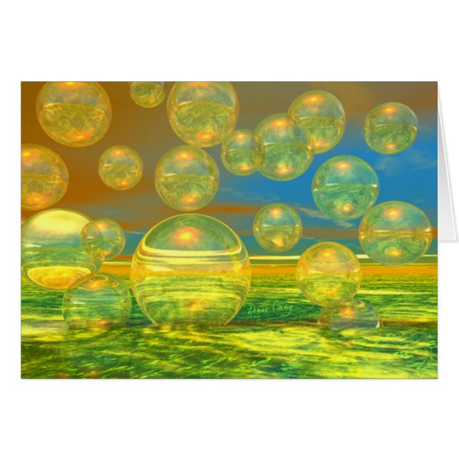 Goldene Tage - Gelb-u. Azurblau-Ruhe-Karte (Vorderseite (Horizontal))