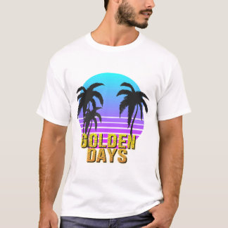 Goldene Tage Retro Sonnenuntergang T-Shirt