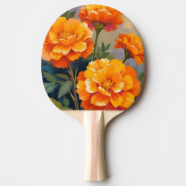 Goldene Tagetes | Aquarell Blumen Floral Tischtennis Schläger