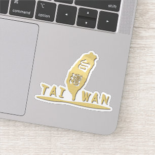 Goldene Taiwan-Karte Aufkleber