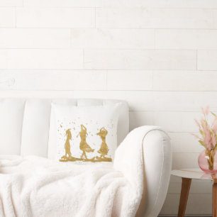 Goldene tanzende Hexen Kissen