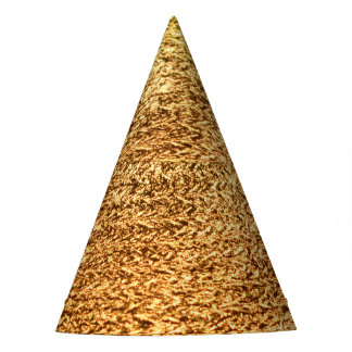Goldene Textilien: glamouröser Makro-Hintergrund. Partyhütchen