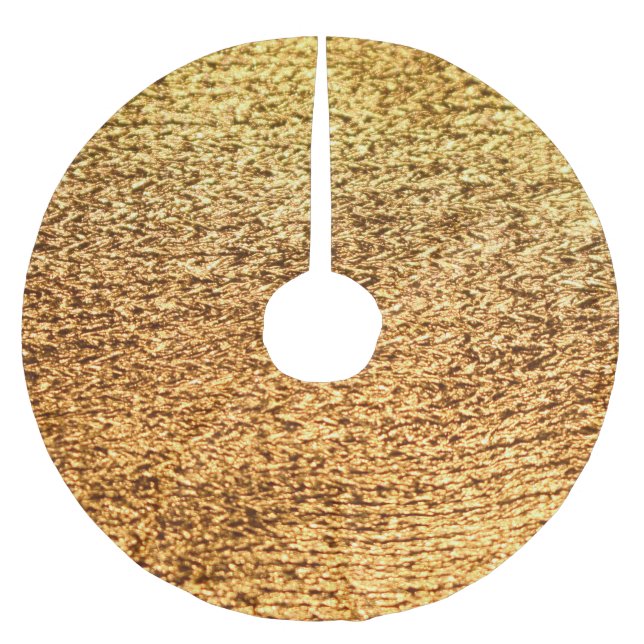 Goldene Textilien: glamouröser Makro-Hintergrund. Polyester Weihnachtsbaumdecke (Vorderseite)