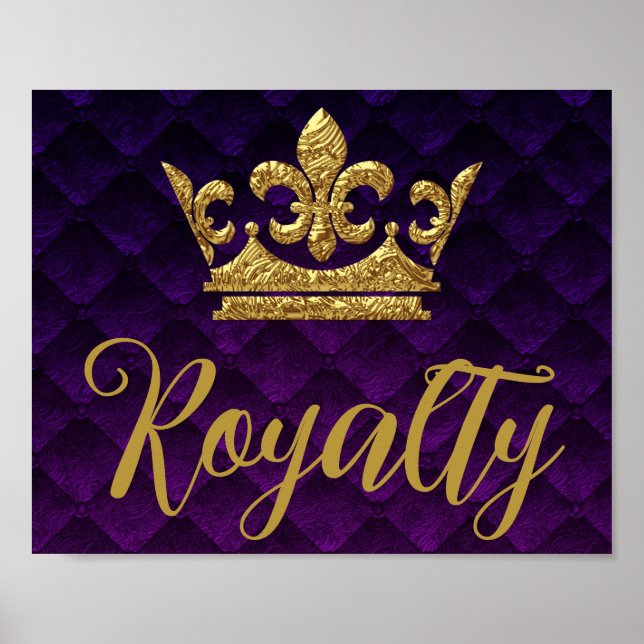 Goldene Textur Crown Lila Royalty Lugano Festival  Poster (Vorne)