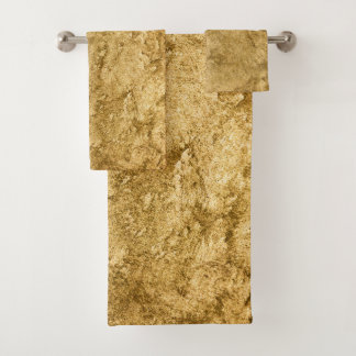 Goldene Textur, Vintages Gold, Antiquitäten, Kunst Badhandtuch Set