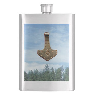 Goldene Thammer-Bäume Edelstahlflasche Flachmann