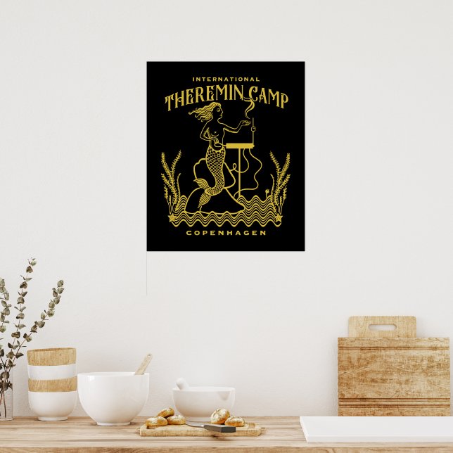 Goldene Theremermaid Poster (Küche)