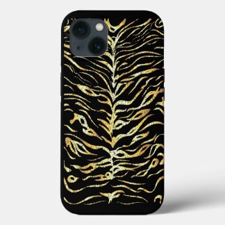 Goldene Tigerstreifen Design iPhone 13 Hülle