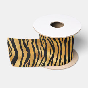 Goldene Tigerstreifen Kühnes Wildtiermuster Satinband