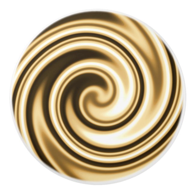 Goldene Töne Weichfokus Spiralwirbel Keramikknauf (Vorderseite)