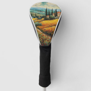 Goldene Toskana-Wildblumen-Landschaft Golf Headcover