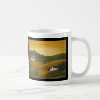 Goldene toskanische Landschaft Tasse