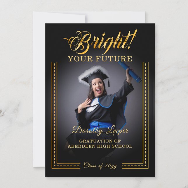 Goldene Touch Brighert deine Zukunft. Einladung (Vorderseite)