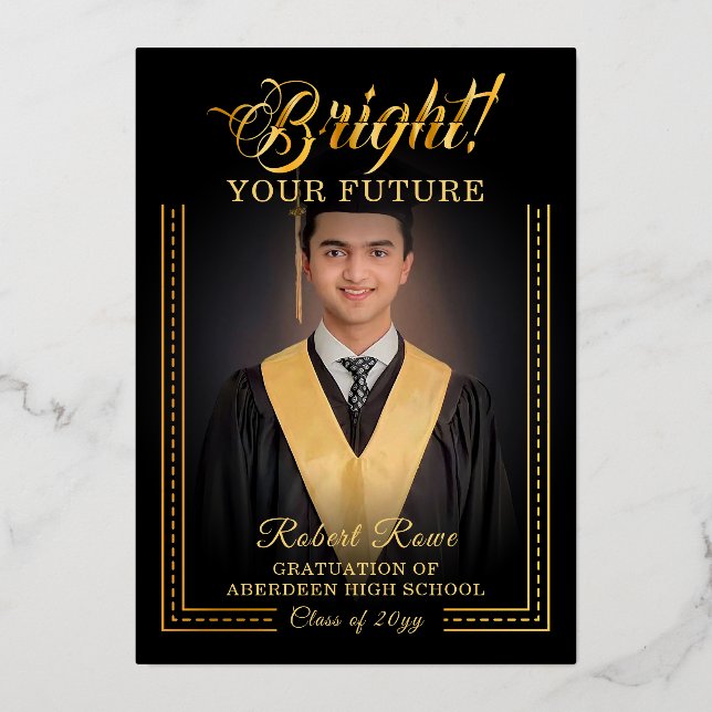 Goldene Touch Brighert deine Zukunft. Folieneinladung (Vorderseite)