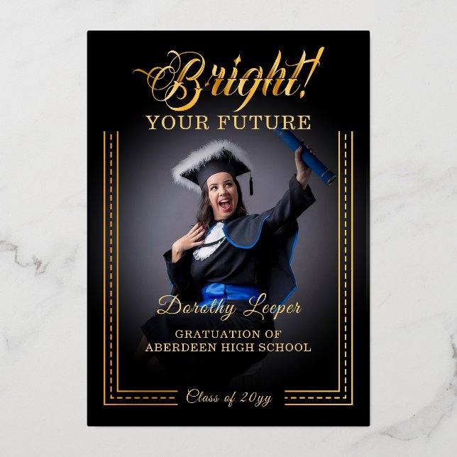 Goldene Touch Brighert deine Zukunft. Folieneinladung (Vorderseite)