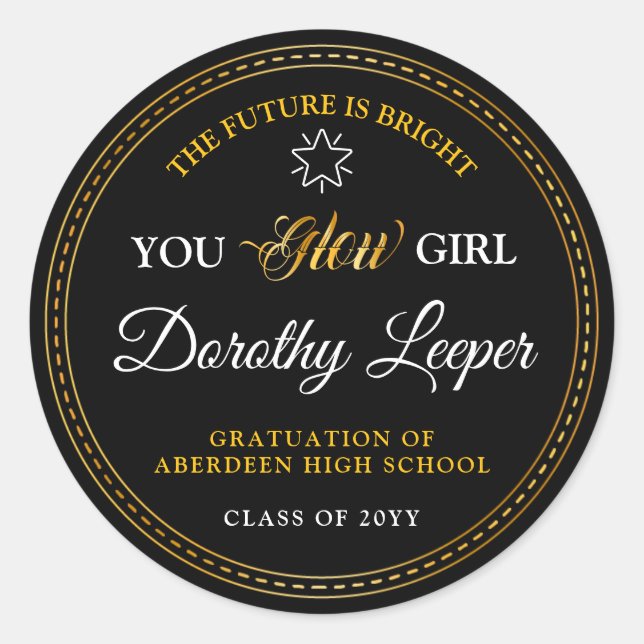 Goldene Touch Brighert deine Zukunft. Runder Aufkleber (Vorderseite)