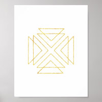 Goldene Tribale Geometrische Wandkunst