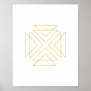 Goldene Tribale Geometrische Wandkunst Poster