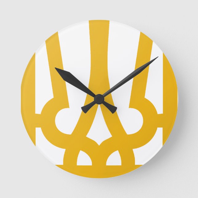Goldene Trident-Uhr Runde Wanduhr (Vorderseite)