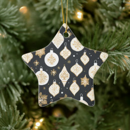 Goldene Troddel Design schwarzer Hintergrund Keramik Ornament
