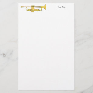 Goldene Trompete-Musik-Thema Briefpapier