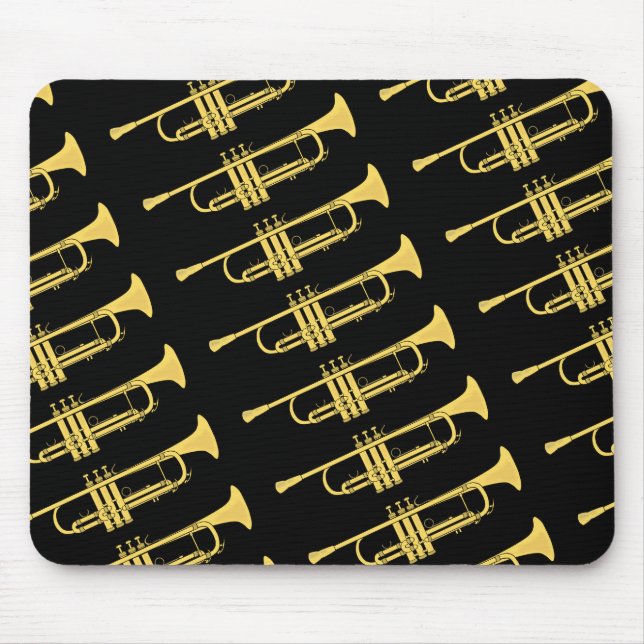 Goldene Trompete-Musik-Thema Mousepad (Vorne)