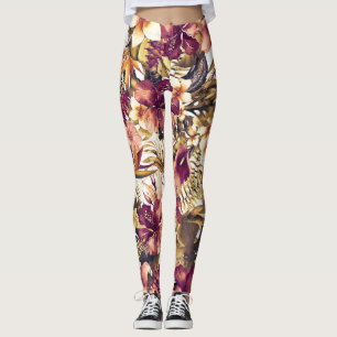Goldene Tropen auf Hawaii Elegante Vintag Moderne Leggings