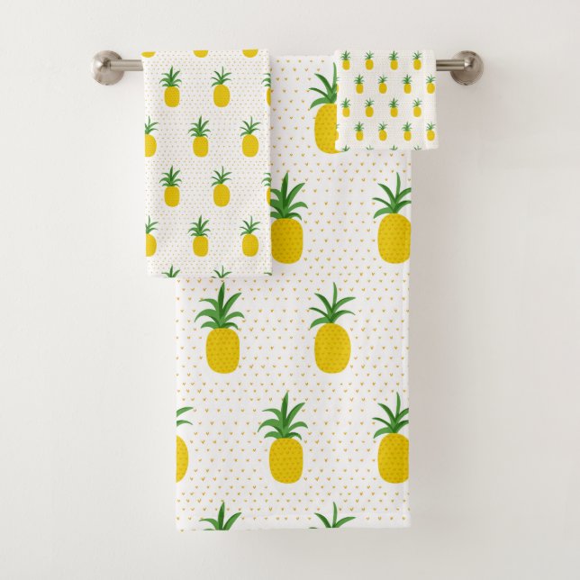 Goldene tropische Ananas Badhandtuch Set (Insitu)