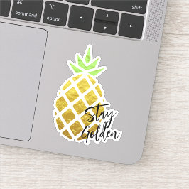 Goldene tropische Ananas bleibe Aufkleber