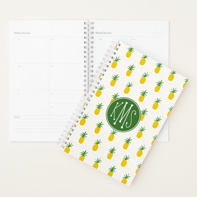 Goldene tropische Ananas | Monogramm Planer (Anzeige)