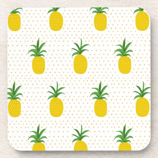 Goldene tropische Ananas Untersetzer (Vorderseite)