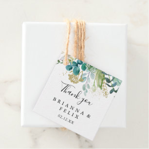 Goldene tropische Hochzeit Geschenkanhänger
