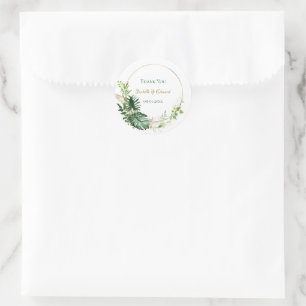 Goldene tropische Monstera-Blätter Runder Aufkleber