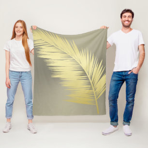Goldene tropische Palmwedel  Fleecedecke