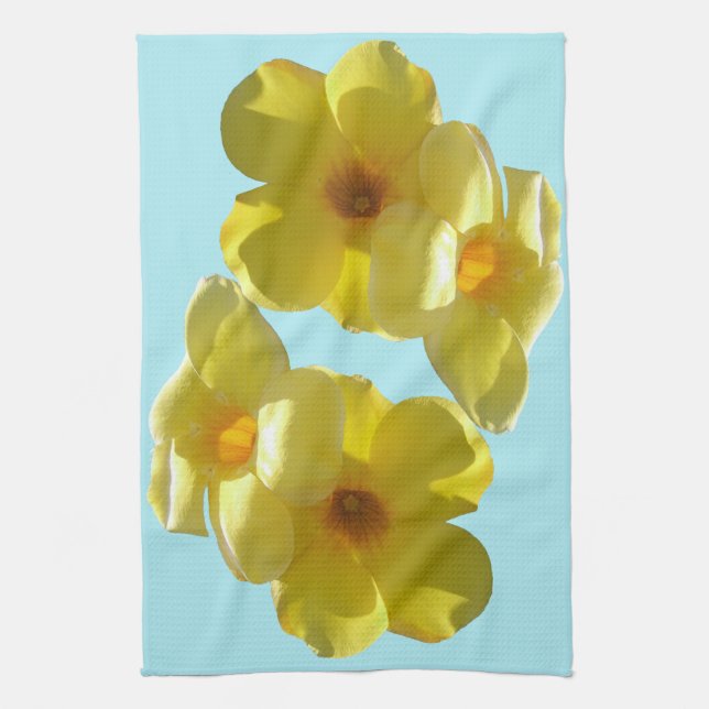 Goldene Trumpet-Blume I Geschirrtuch (Vertikal)