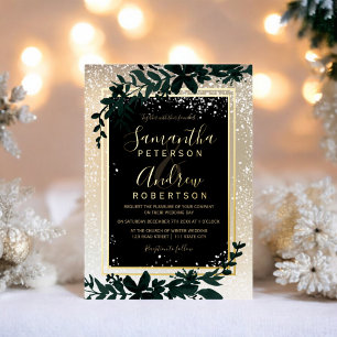 goldene Typografie-Blattschneezeit Folien Feiertagskarte