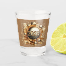Goldene Typografie froh neues Jahr 2025