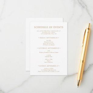 Goldene Typografie Hochzeitswochenende Veranstaltu Begleitkarte