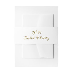 Goldene Typografie Romantische Elegante Hochzeit Einladungsbanderole