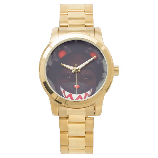 goldene Uhr mit meinem Gesicht (Vorderseite)