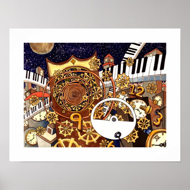 Goldene Uhr - Uhren - 18 x 14 Poster (Vorne)