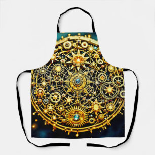 Goldene Uhrwerks-Himmels-Kunst Schürze