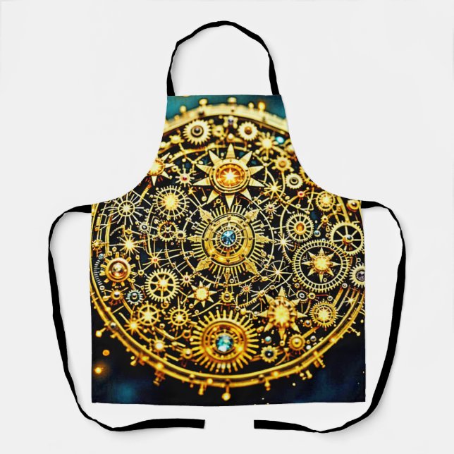 Goldene Uhrwerks-Himmels-Kunst Schürze (Vorderseite)