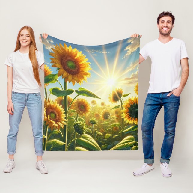 Goldene Umarmung Sonnenblume  Fleecedecke (Beispiel)