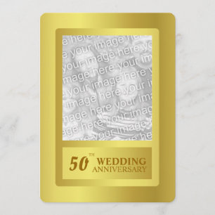 Goldene Umrandung 50. Hochzeitstag Einladung