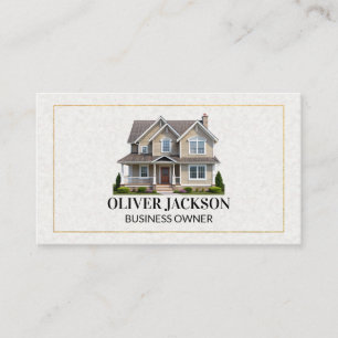 Goldene Umrandung   Home-Symbol   Papierstruktur Visitenkarte