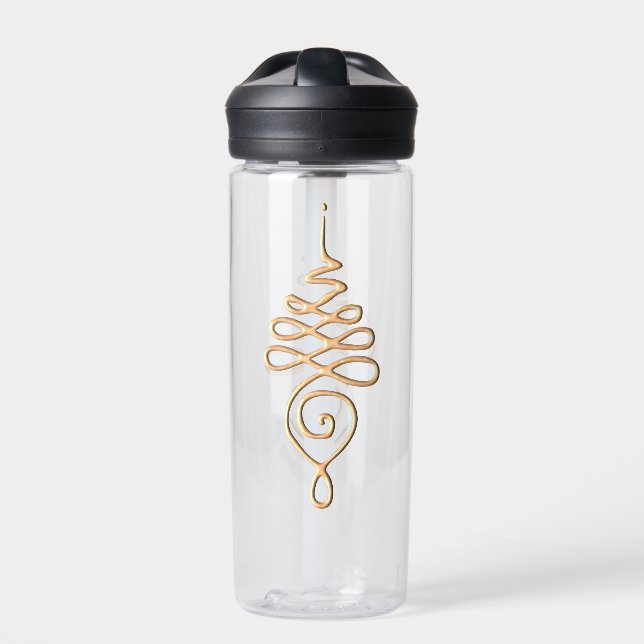 Goldene Unalome-Wasserflasche Trinkflasche (Vorderseite)