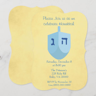 Goldene und blaue Chanukka-Party Einladung