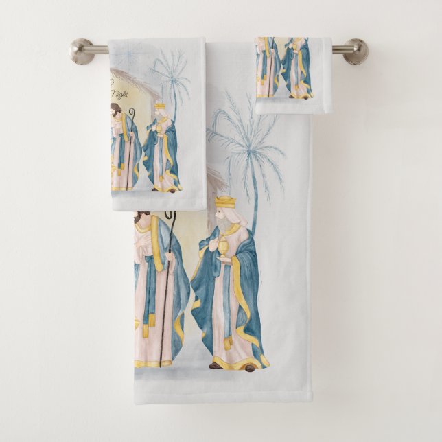 Goldene und blaue Krippe Badhandtuch Set (Insitu)