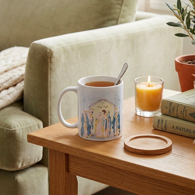 Goldene und blaue Krippe Kaffeetasse (Von Creator hochgeladen)